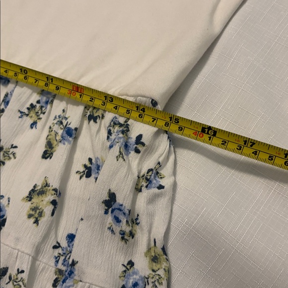 Thirty/Thirty LA White & Blue strapless mini summer dress SZ XL floral vacay NWT - Picture 9 of 14